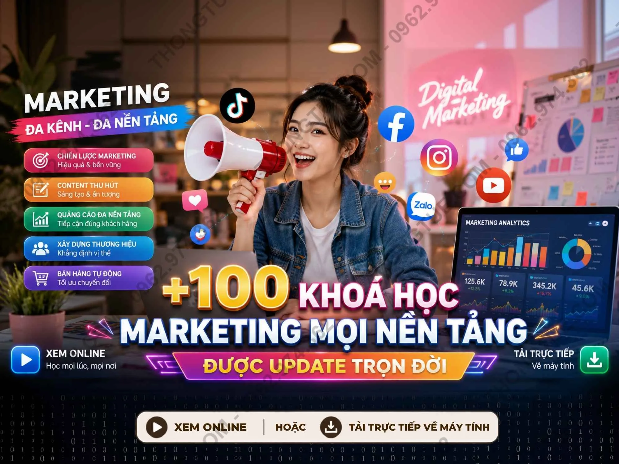combo 100 khoá học marketing mọi nền tảng mới nhất 2026