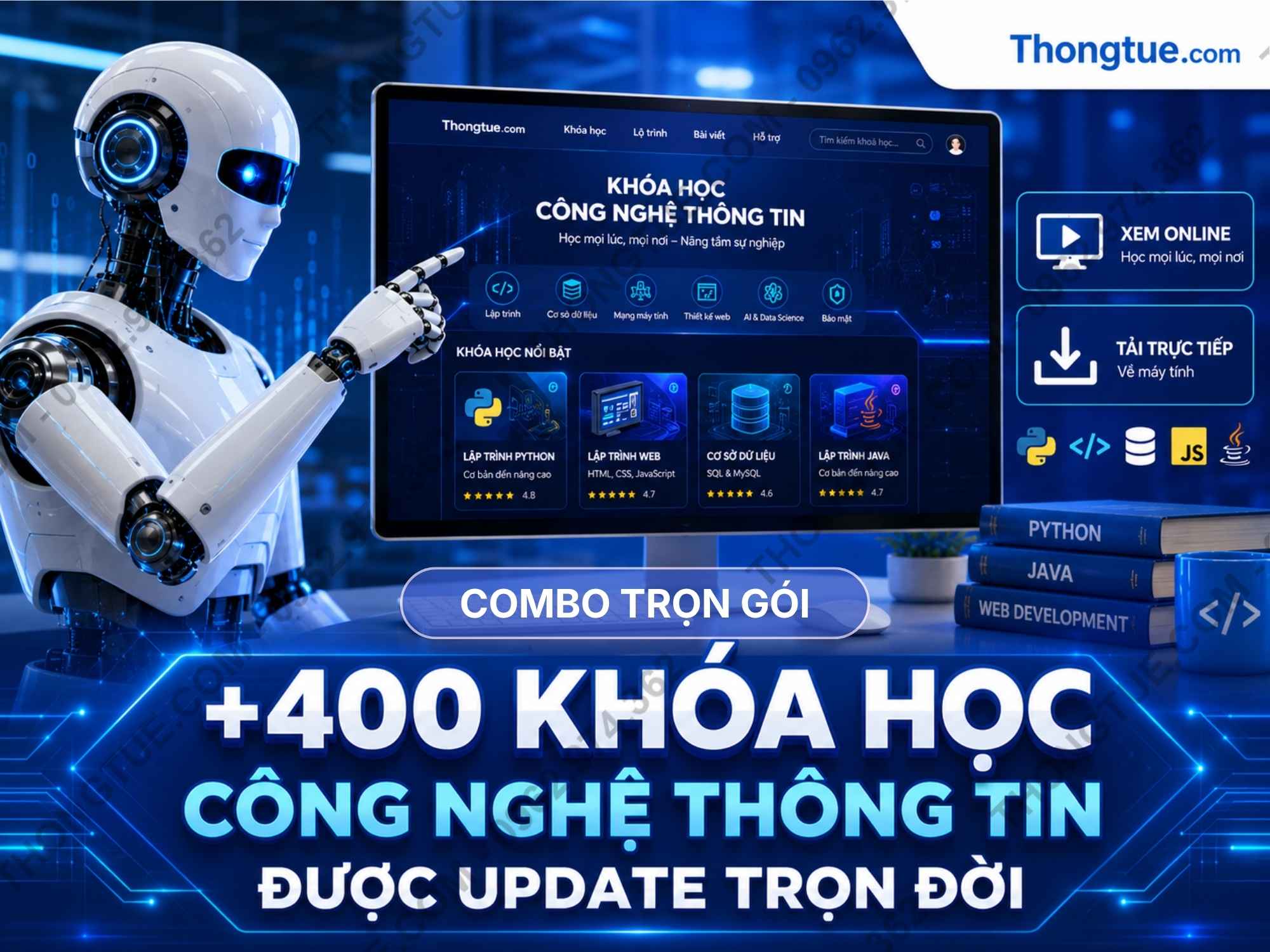 combo 400 khoá học công nghệ thông tin