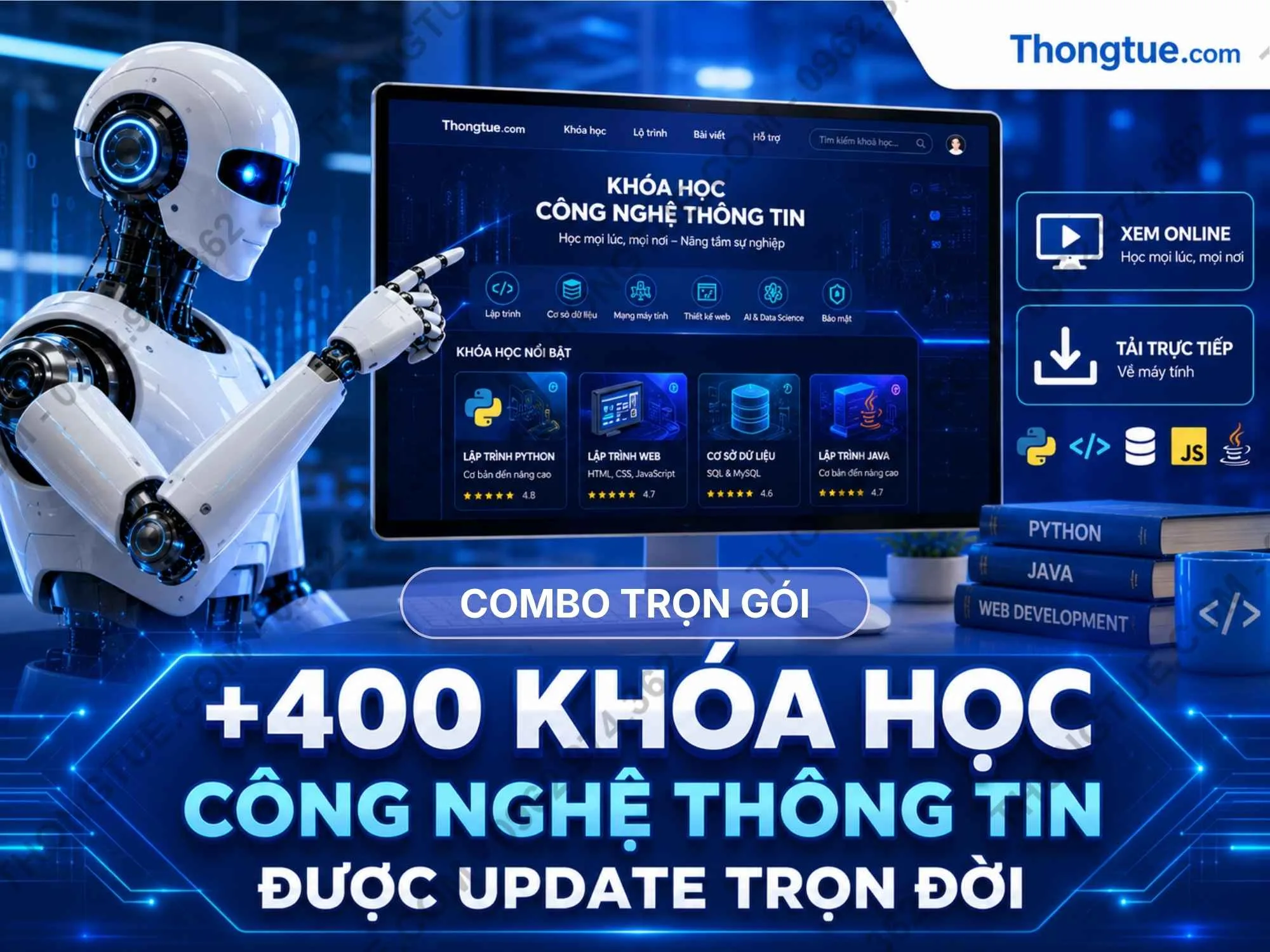 combo 400 khoá học công nghệ thông tin