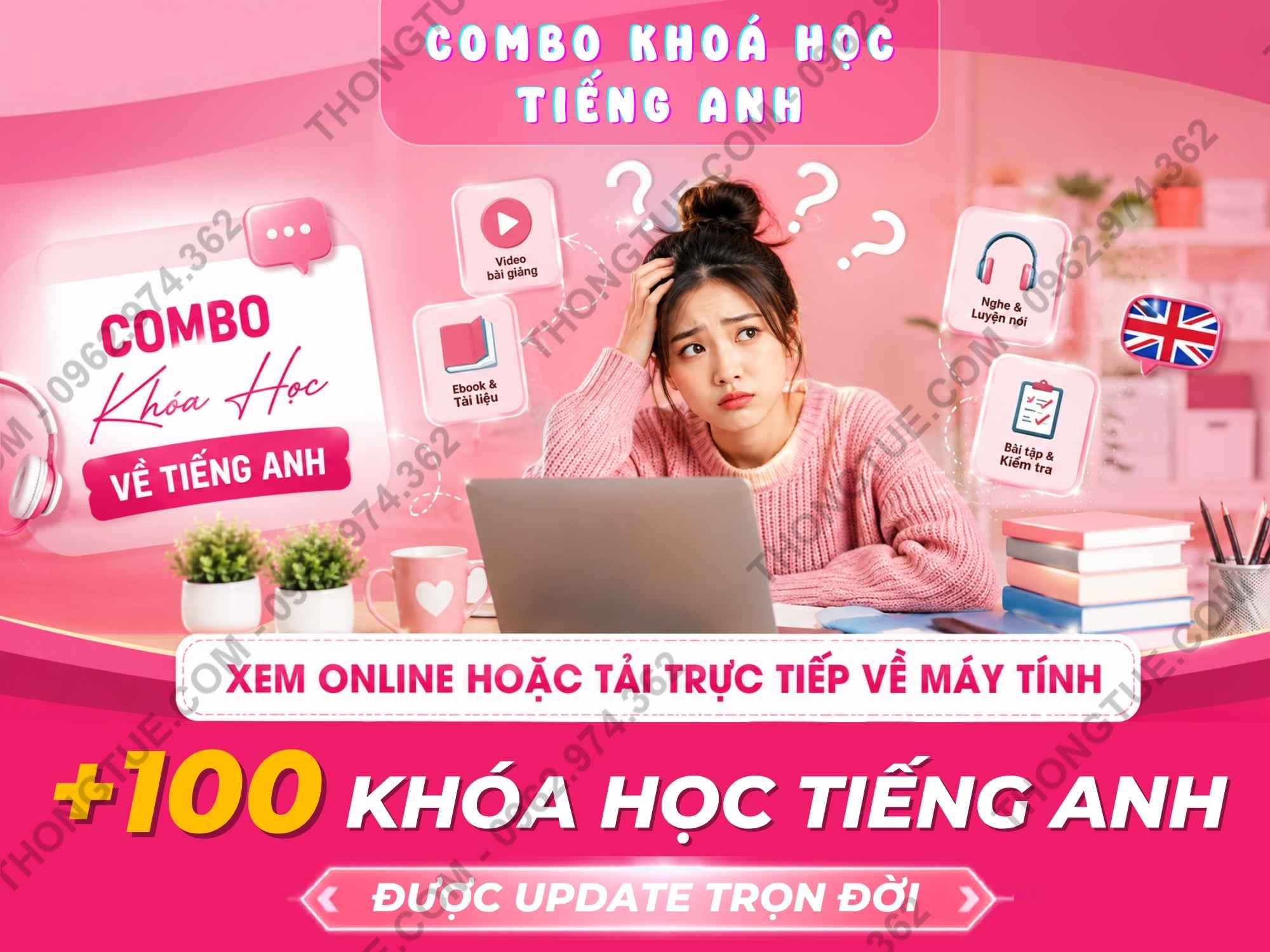 combo 100 khoá học tiếng anh 2026