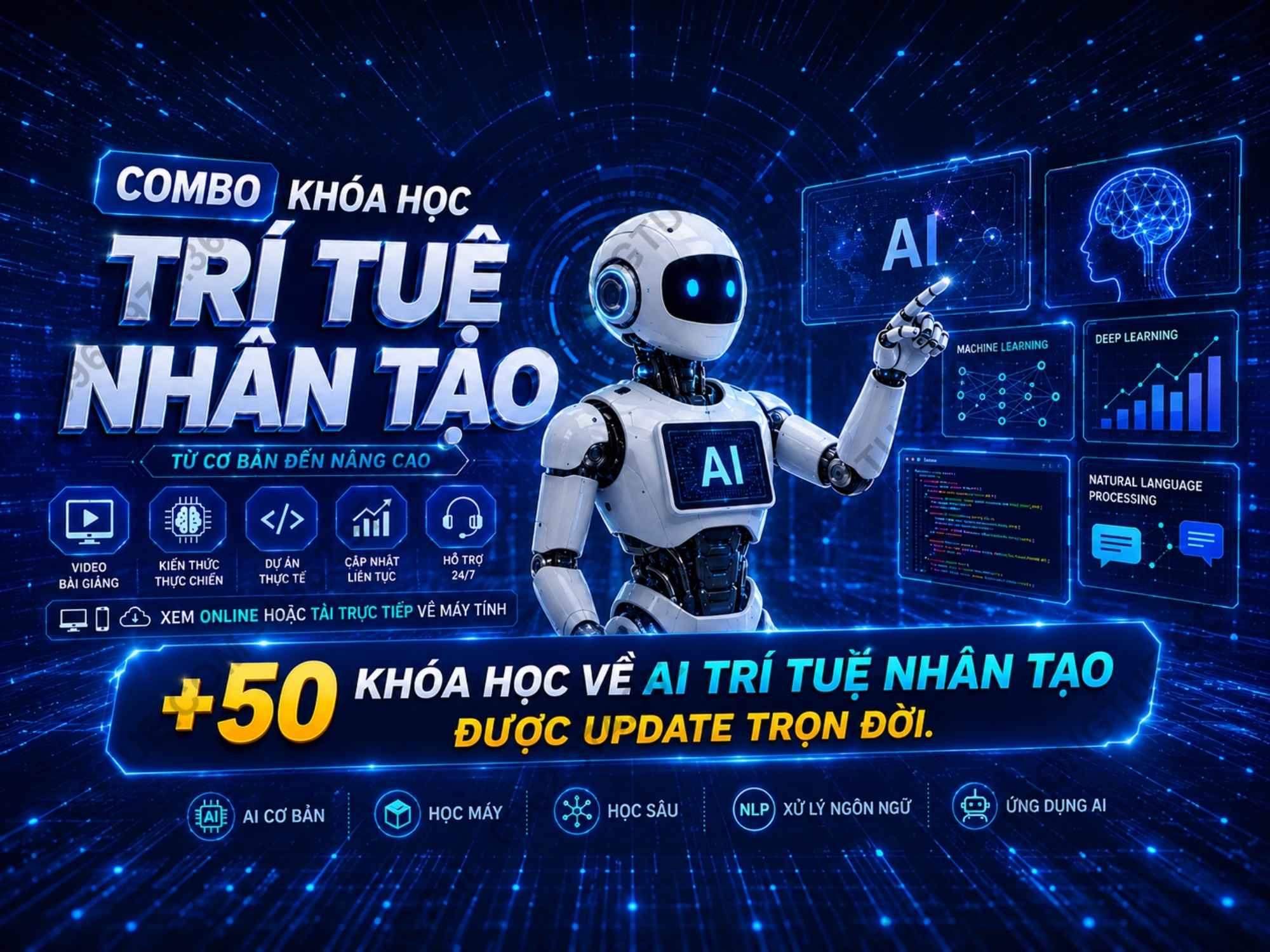 combo 50 khoá học trí tuệ nhân tạo ai